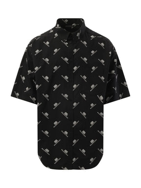 Monogram S/S Large Fit Shirt in Black/White