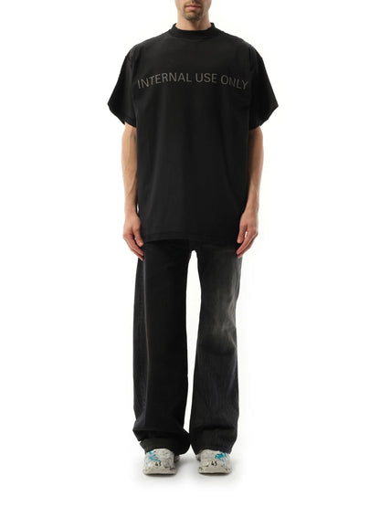 Internal Use Only Inside Out Oversized T-Shirt in Black