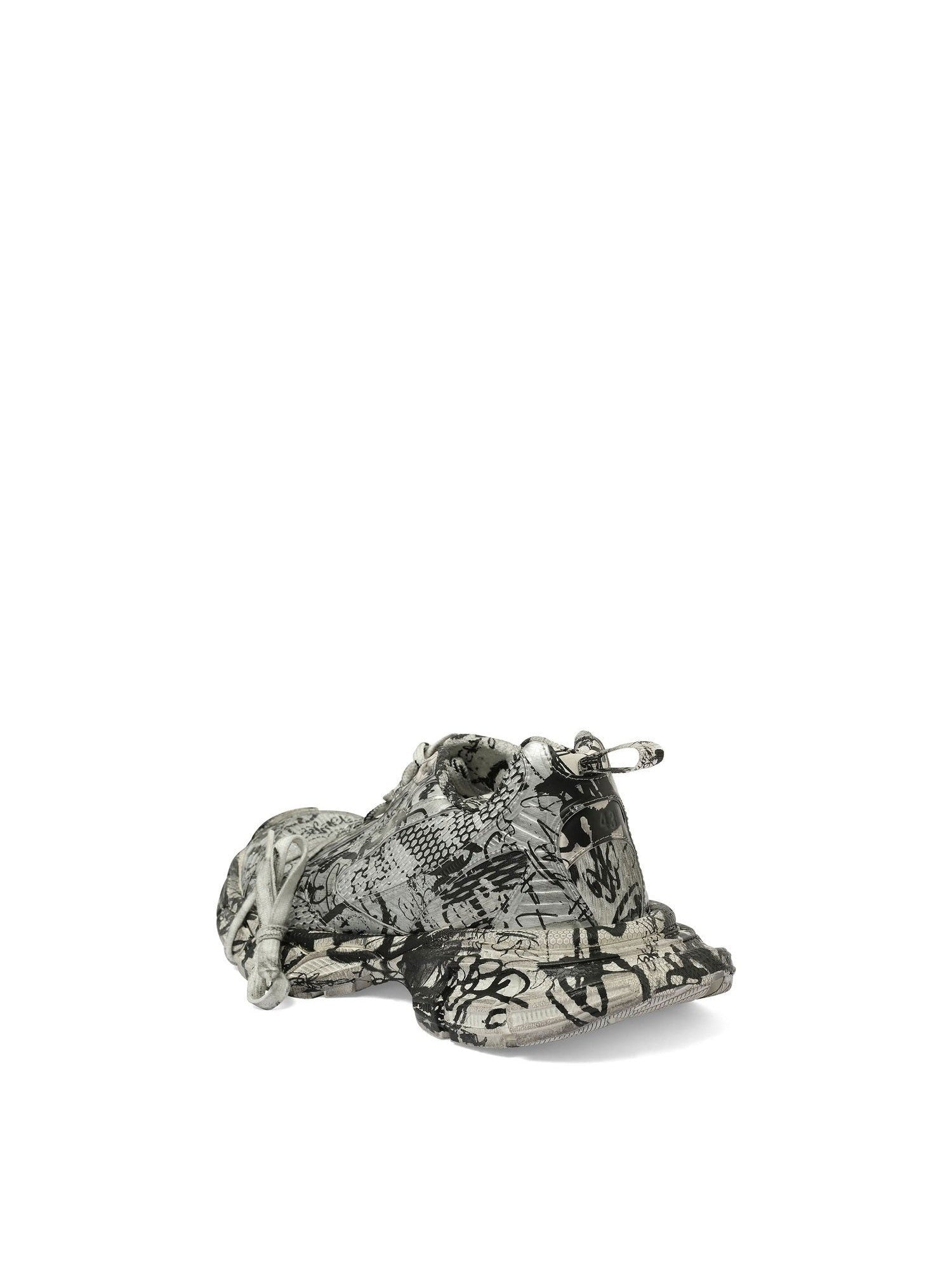 BALENCIAGA 3XL Extreme Graffiti Sneaker in White/Black