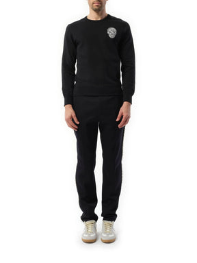 Embroidered Chain Skull Sweatshirt in Black