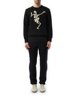 Skeleton Embroidered Sweatshirt in Black