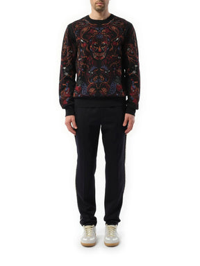 Victorian Emb Sweatshirt in Black