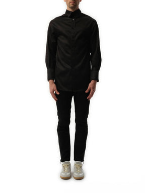 Pulled Long Sleeve Shirt in Black