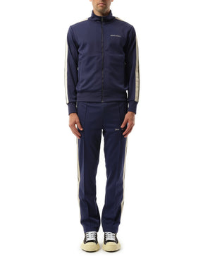 Logo Track Jacket in Navy Blue/Off White