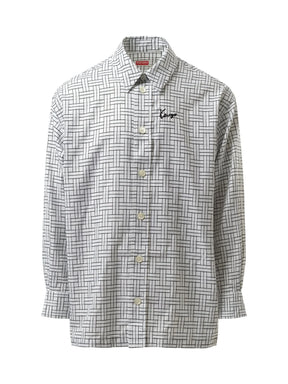 Kenzo Weave Oversized Shirt in White