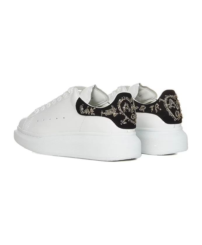 Oversized Leather Sneakers with Graffiti Detail