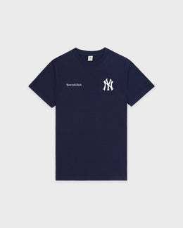 Yankees Curve T-Shirt - Navy/White