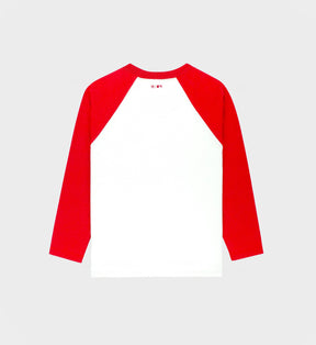 Yankees Serif Baseball Tee - White/Red