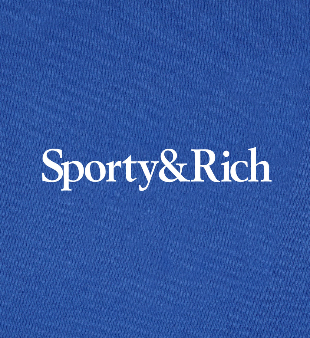 Yankees Serif Cropped Zip Hoodie - Team Blue/White