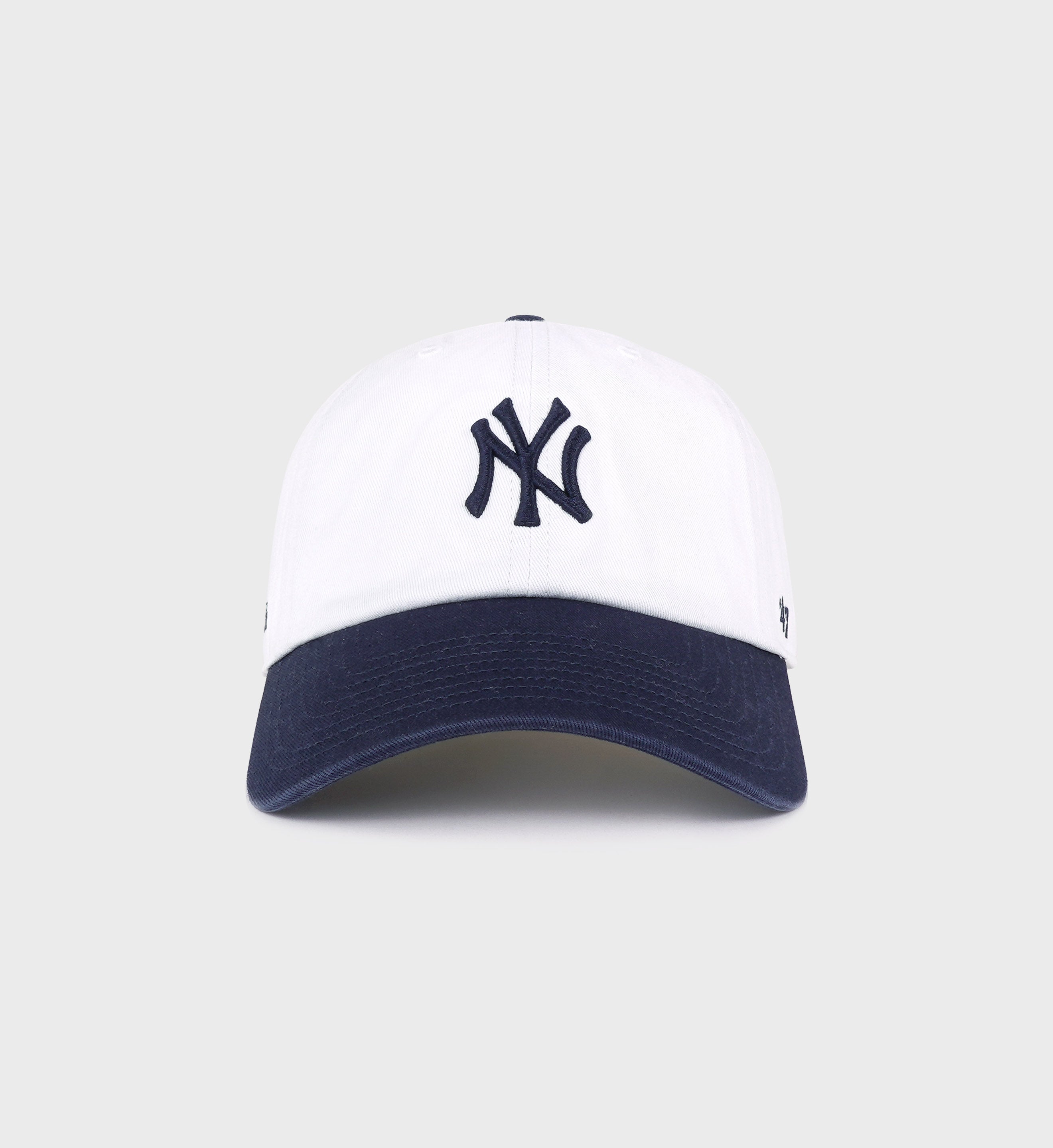 Yankees Serif Hat - White/Navy