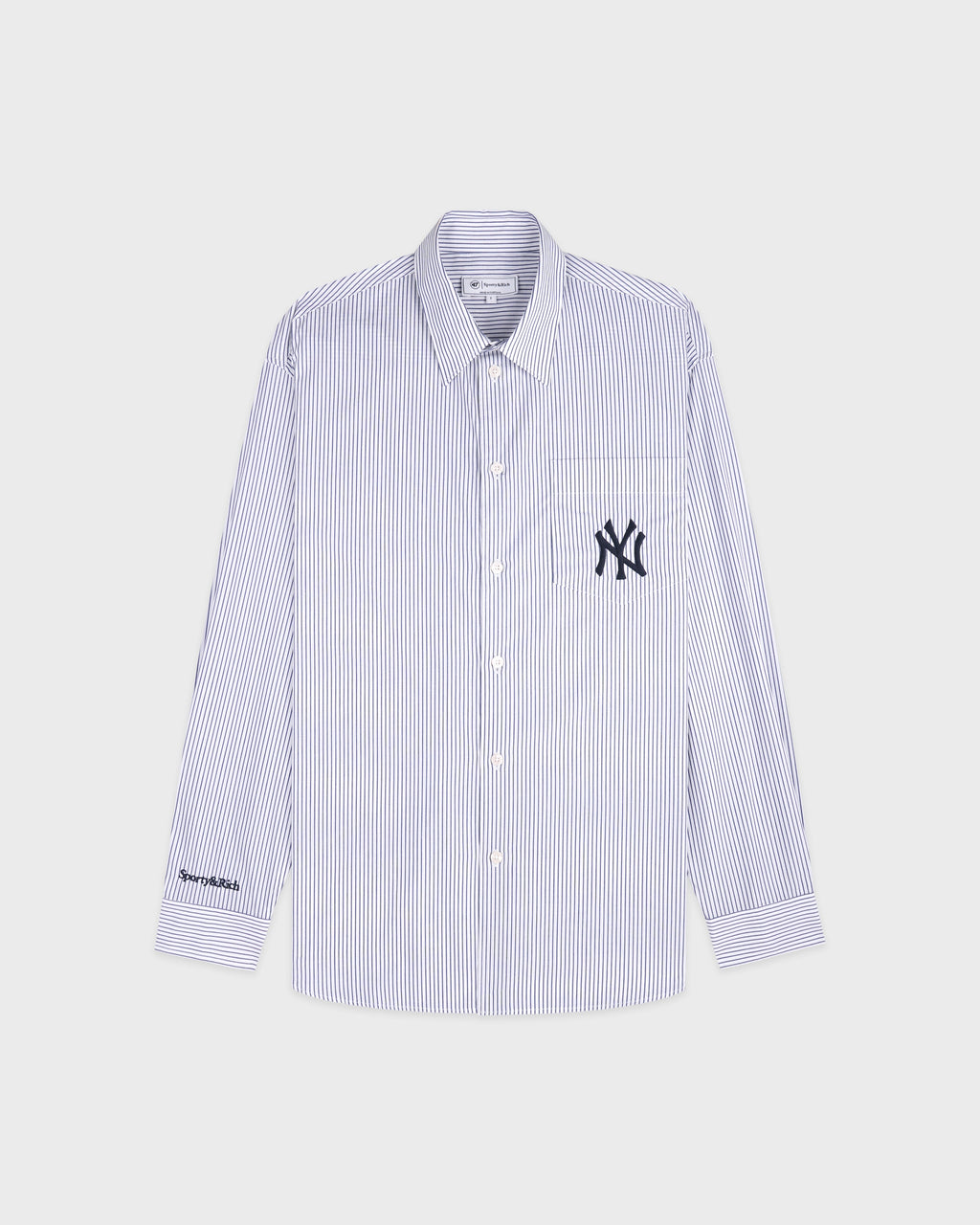 Yankees Serif Oversized Shirt - Navy Striped