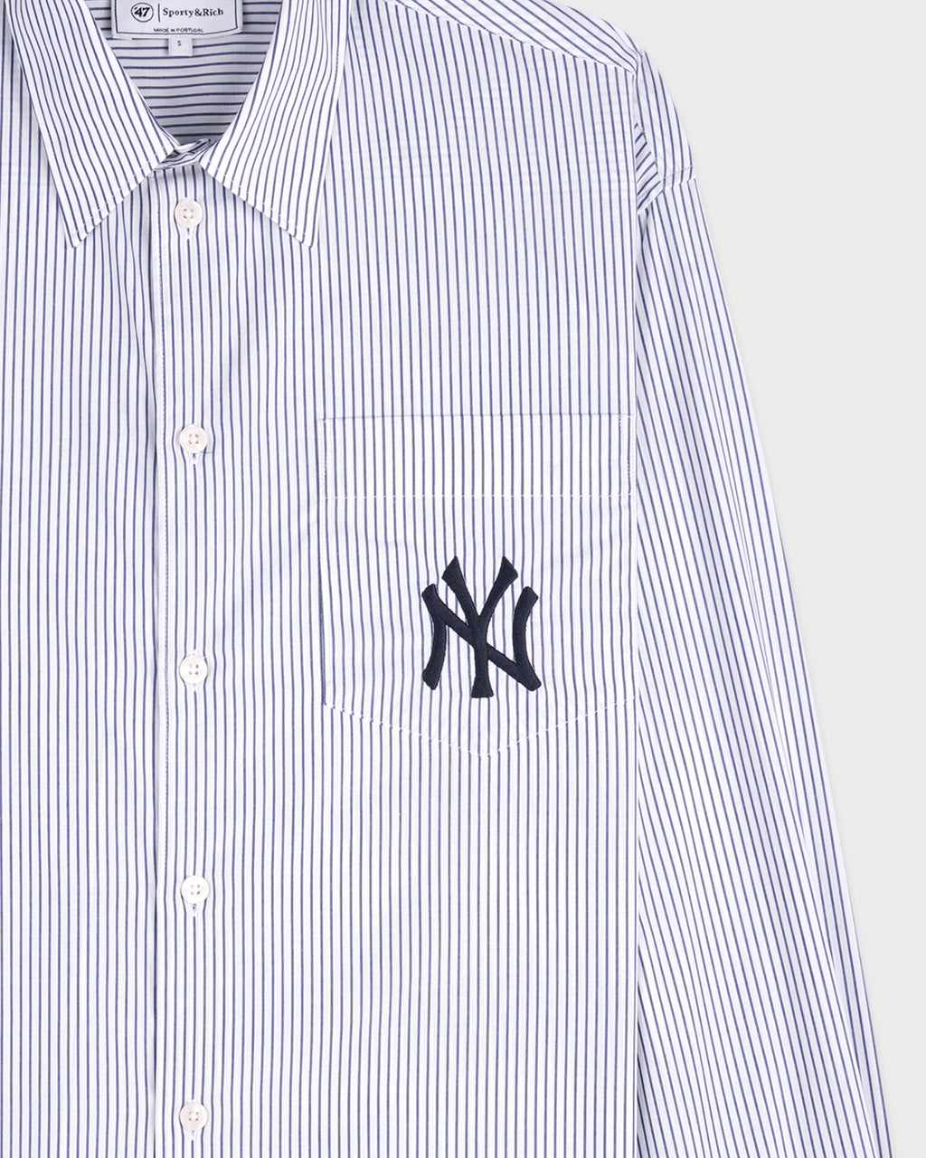 Yankees Serif Oversized Shirt - Navy Striped