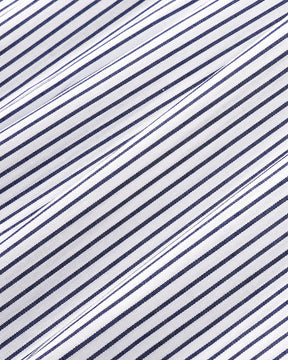 Yankees Serif Oversized Shirt - Navy Striped