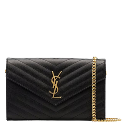 YSL Wallet on Chain in Grained Leather