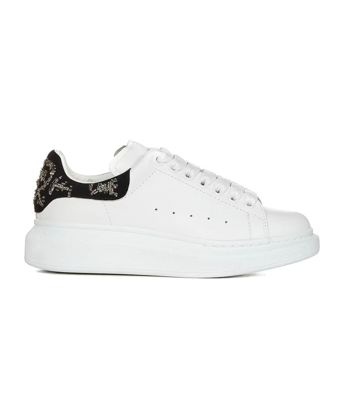 Oversized Leather Sneakers with Graffiti Detail
