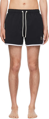 Black Monogram Swim Shorts