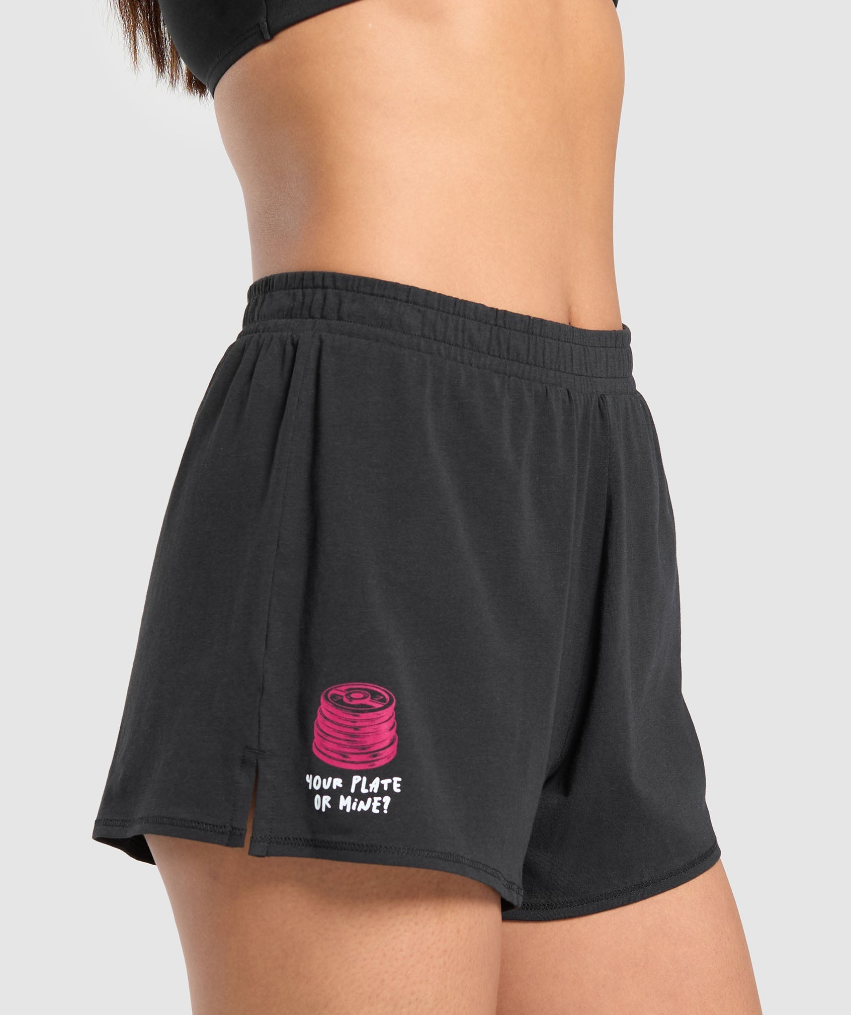 Gymshark Your Plate or Mine Cotton Shorts - Black