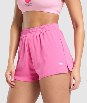 Gymshark Your Plate or Mine Cotton Shorts - Physical Pink