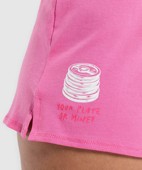 Gymshark Your Plate or Mine Cotton Shorts - Physical Pink