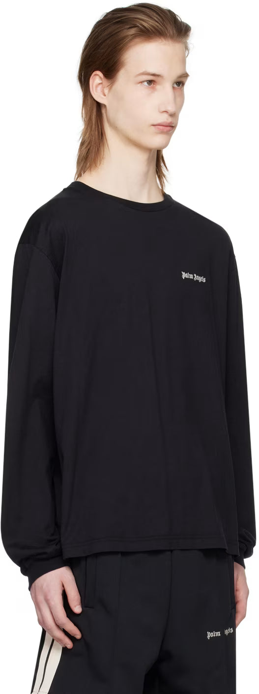 Black Embroidered Long Sleeve T-Shirt