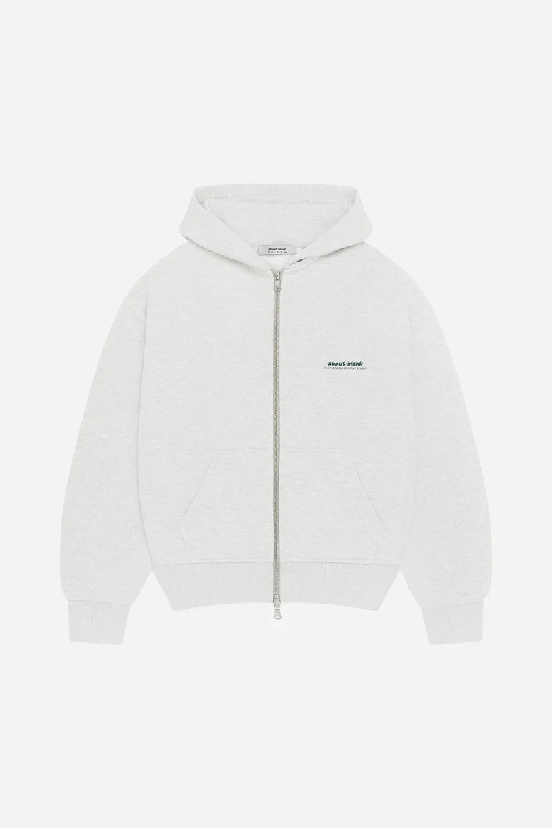 Zev zip hoodie - grey marl/epsom green