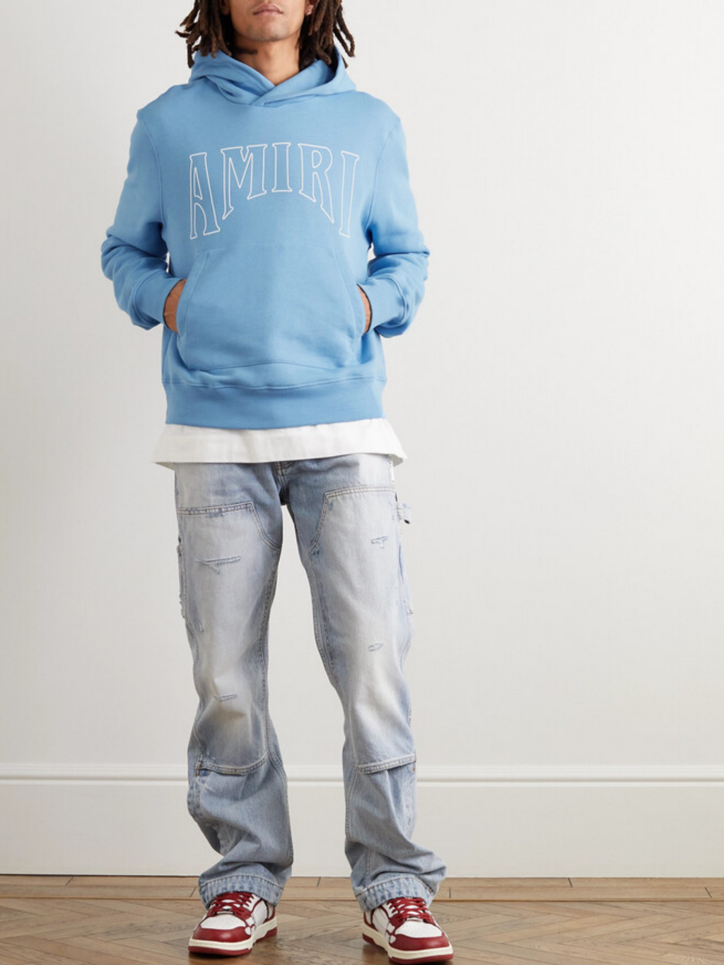 AMIRI ZOLTAR LOGO HOODIE BLUE