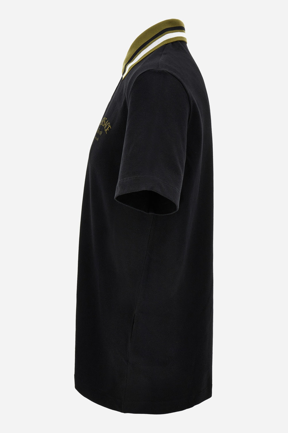 Versace Milano Embroidery Polo In Cotton Piquet