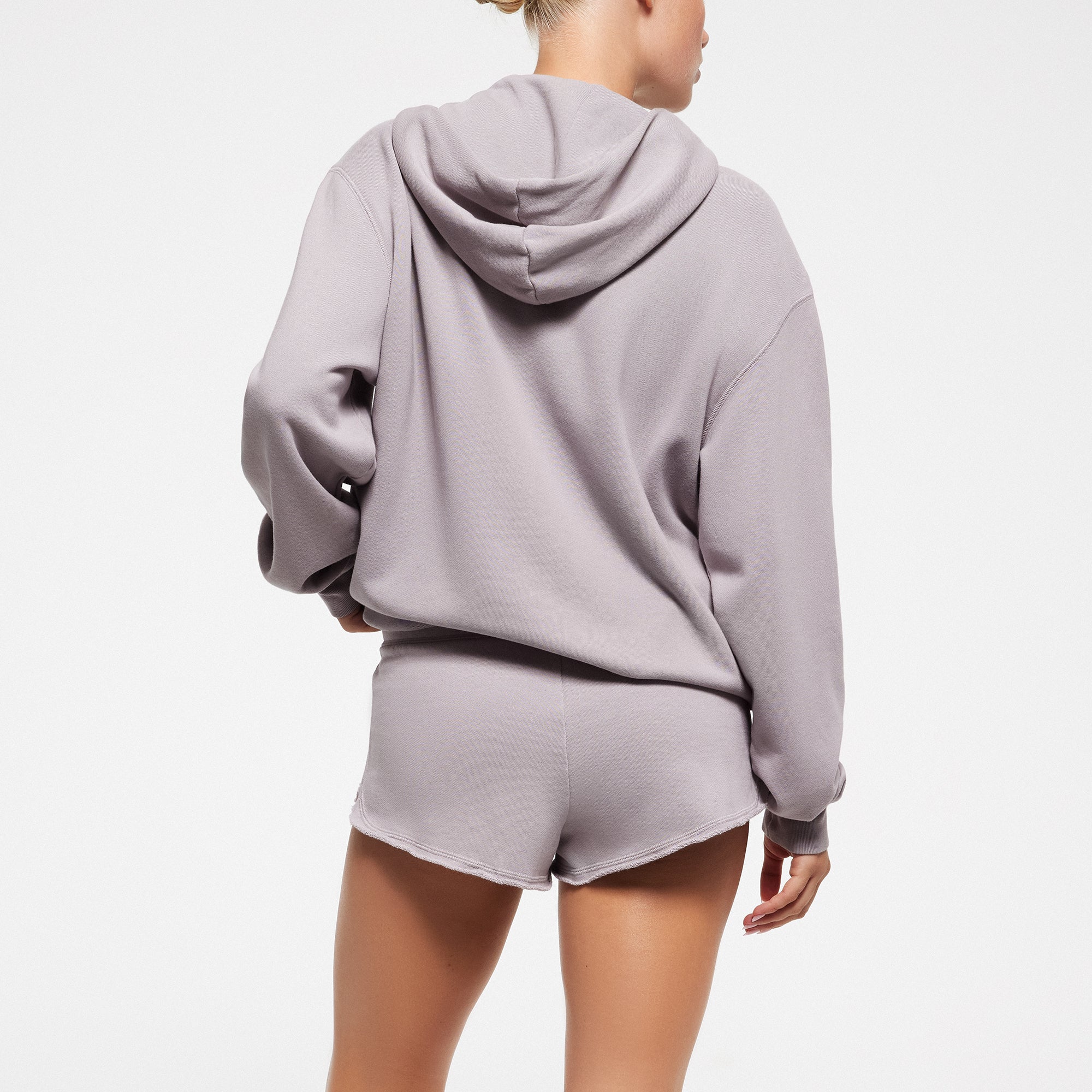 FRENCH TERRY OVERSIZED ZIP UP HOODIE | OYSTER