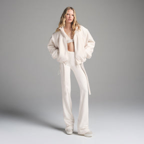 TEDDY BOXY ZIP UP | ECRU