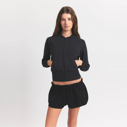 Cotton Jersey Zip Up Hoodie
