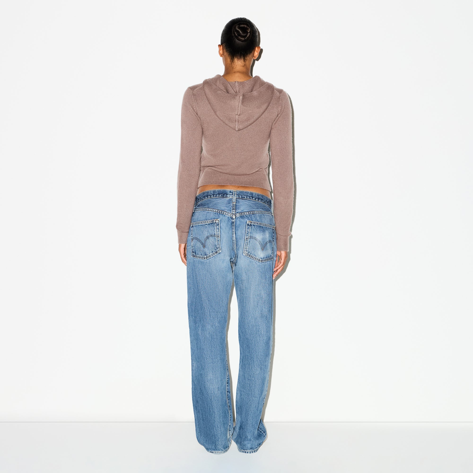 CASHMERE ZIP UP HOODIE | UMBER