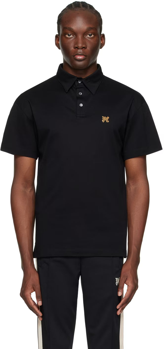 Black Monogram Pin Polo
