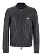 Dolce e gabbana Black Jacket with Metal Logo Patch on the Chest in Leather Man
