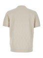 Fendi White Crewneck T-Shirt with All-Over FF Logo Embroidery in Cotton Man