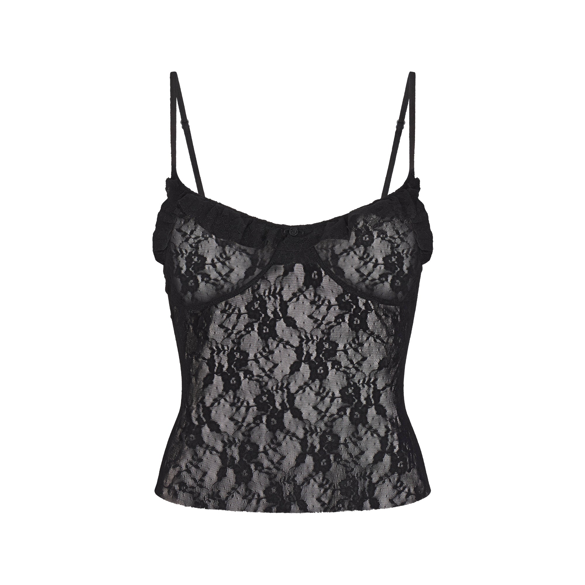 Stretch Lace Ruffle Cami