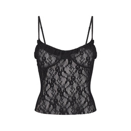 Stretch Lace Ruffle Cami