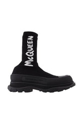 Black Sock Boots with Platform Sole