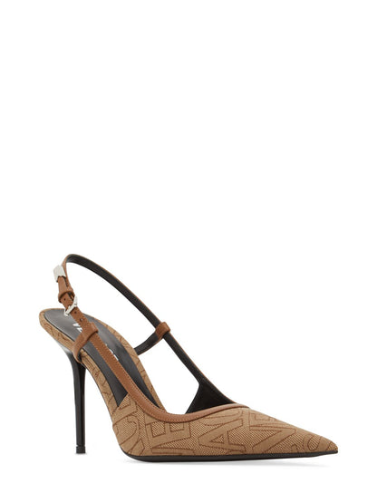 Versace Versace 95mm Jacquard & leather slingback pumps - Size: UK 3 Heels | Shop From The Mirage