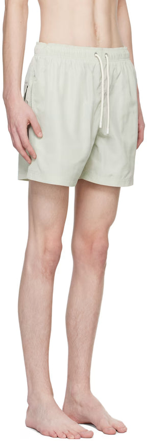 Green Embroidered Swim Shorts