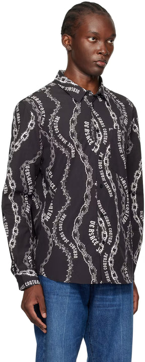 Black Chain Couture Long Sleeve Shirt