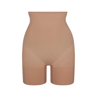 Sheer Seamless High-waisted Mid Thigh Short