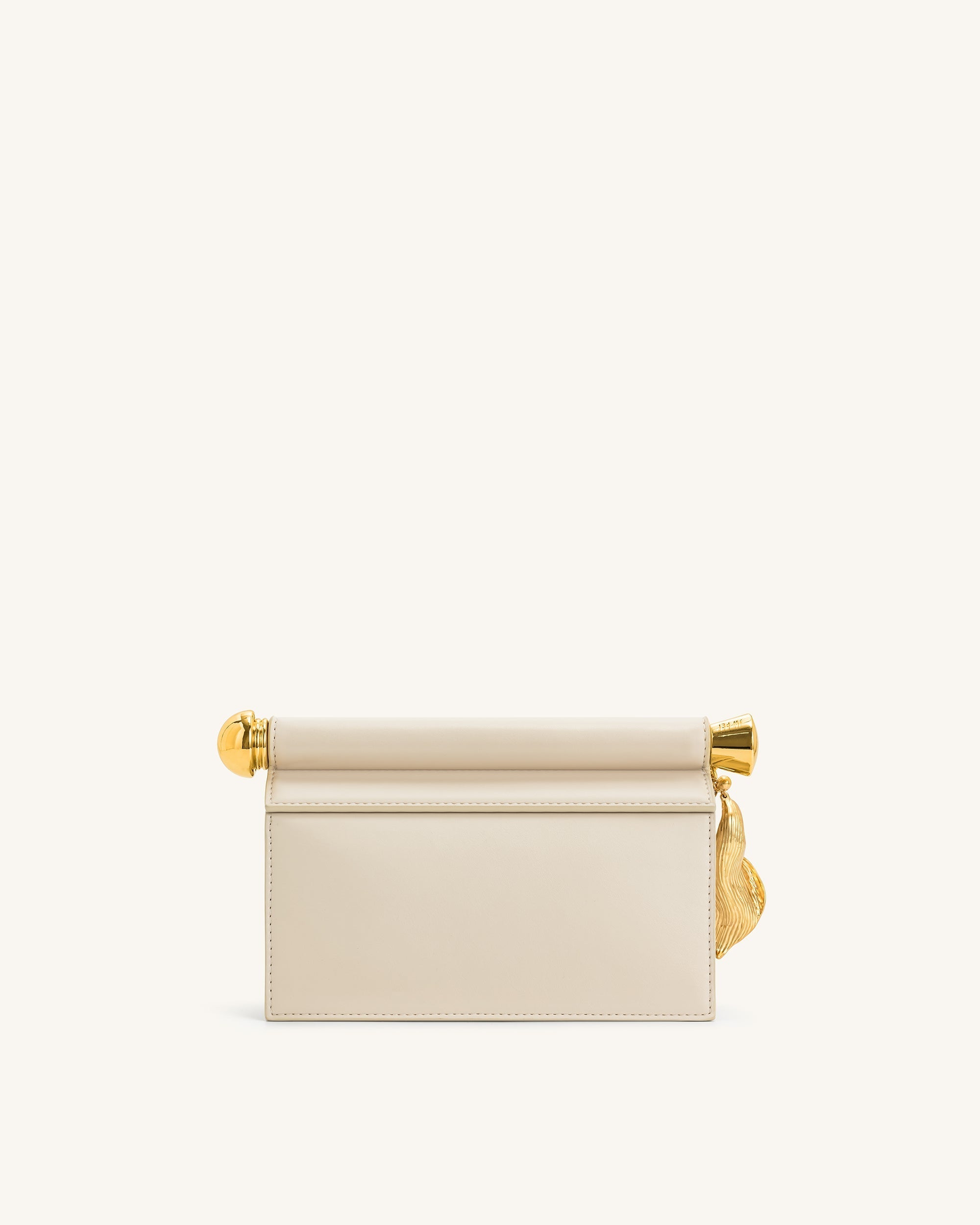 Holly Metal Pendant Embellished Clutch - Brown Canvas
