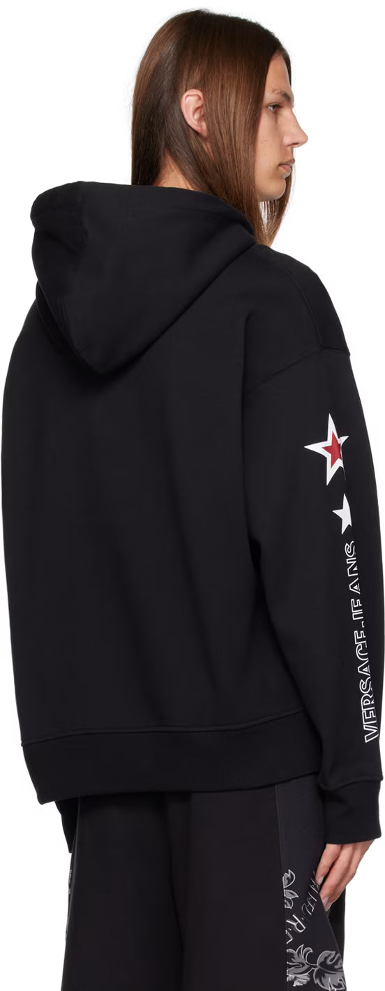 Black Printed Hoodie