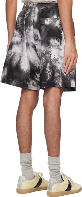 Black & White Blueprint Palms Shorts