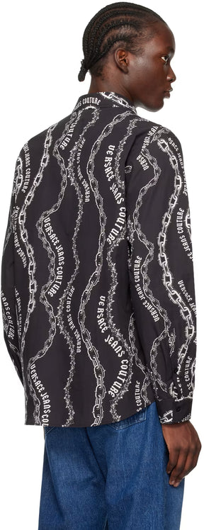 Black Chain Couture Long Sleeve Shirt