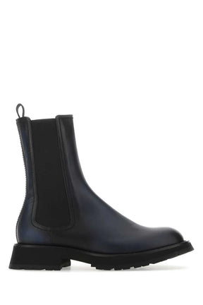 Men’s Two-Tone Leather Ankle Boots – Multicoloured Italian Calfskin