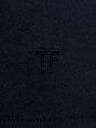 Tom ford Blue Crew Neck T-Shirt with Embroidered Logo in Cotton Blend Man