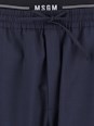 Msgm Blue Pants with Logo Band and Drawstring Waist in Cotton Man