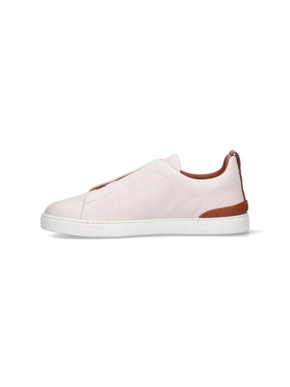 Zegna Men’s White Calf Leather Slip-On Sneakers – Made in Italy | RLHCVO S4667ZSPA