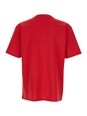Valentino 'Chez' Red Crewneck T-Shirt with Maxi Logo Print on the Front in Cotton Man